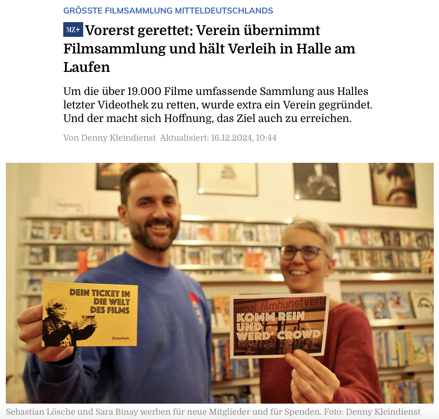 Vorerst gerettet: Verein übernimmt Filmsammlung und hält Verleih am Laufen